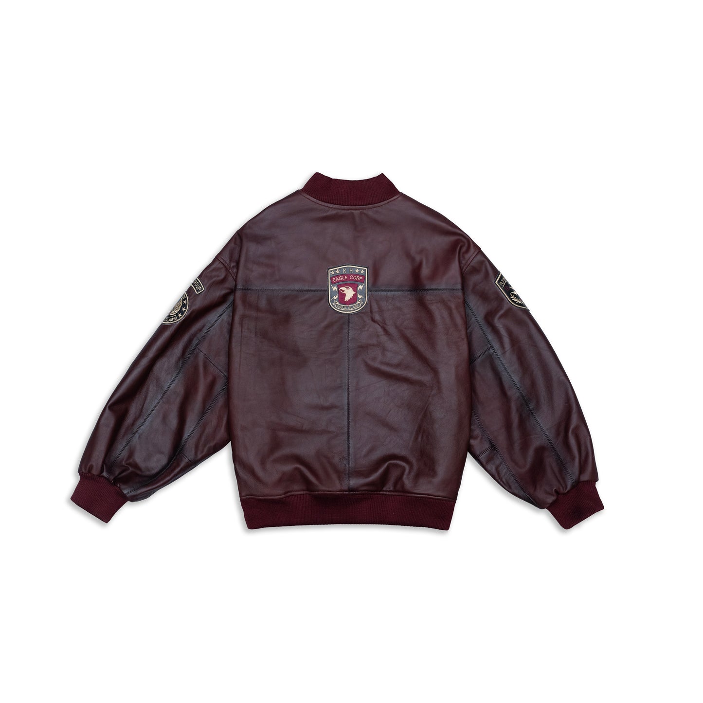 MAHROON LEATHER SWEATSHIRT - Khoja.co