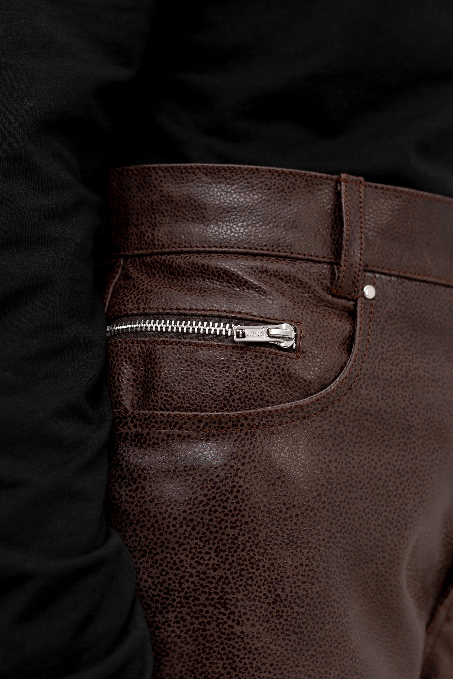 “ZIPPORA KALEIDOSCOPE” Kashmira Leather Pants - Khoja.co