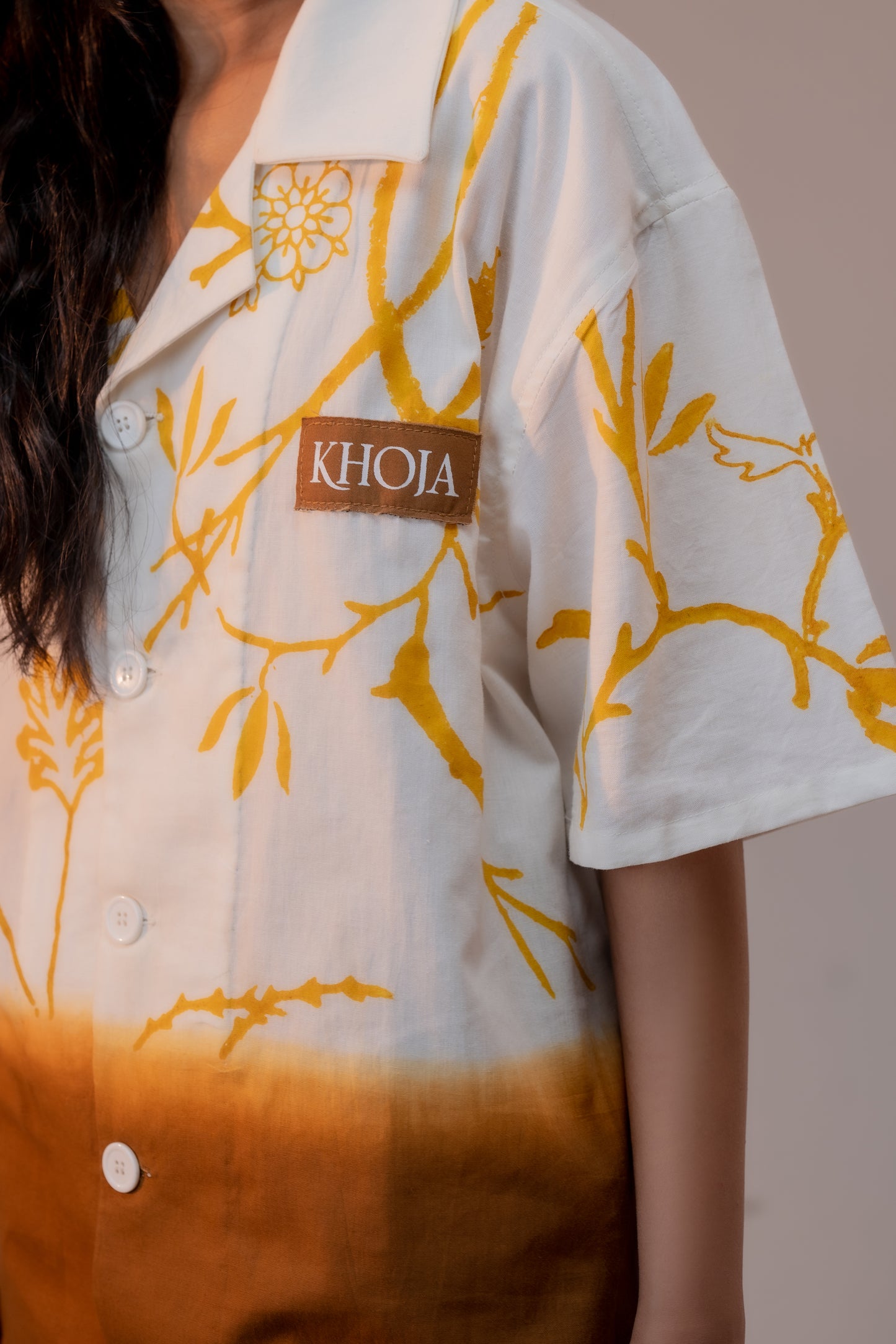SUNBURST BLOCK PRINT BUTTON DOWN - Khoja.co