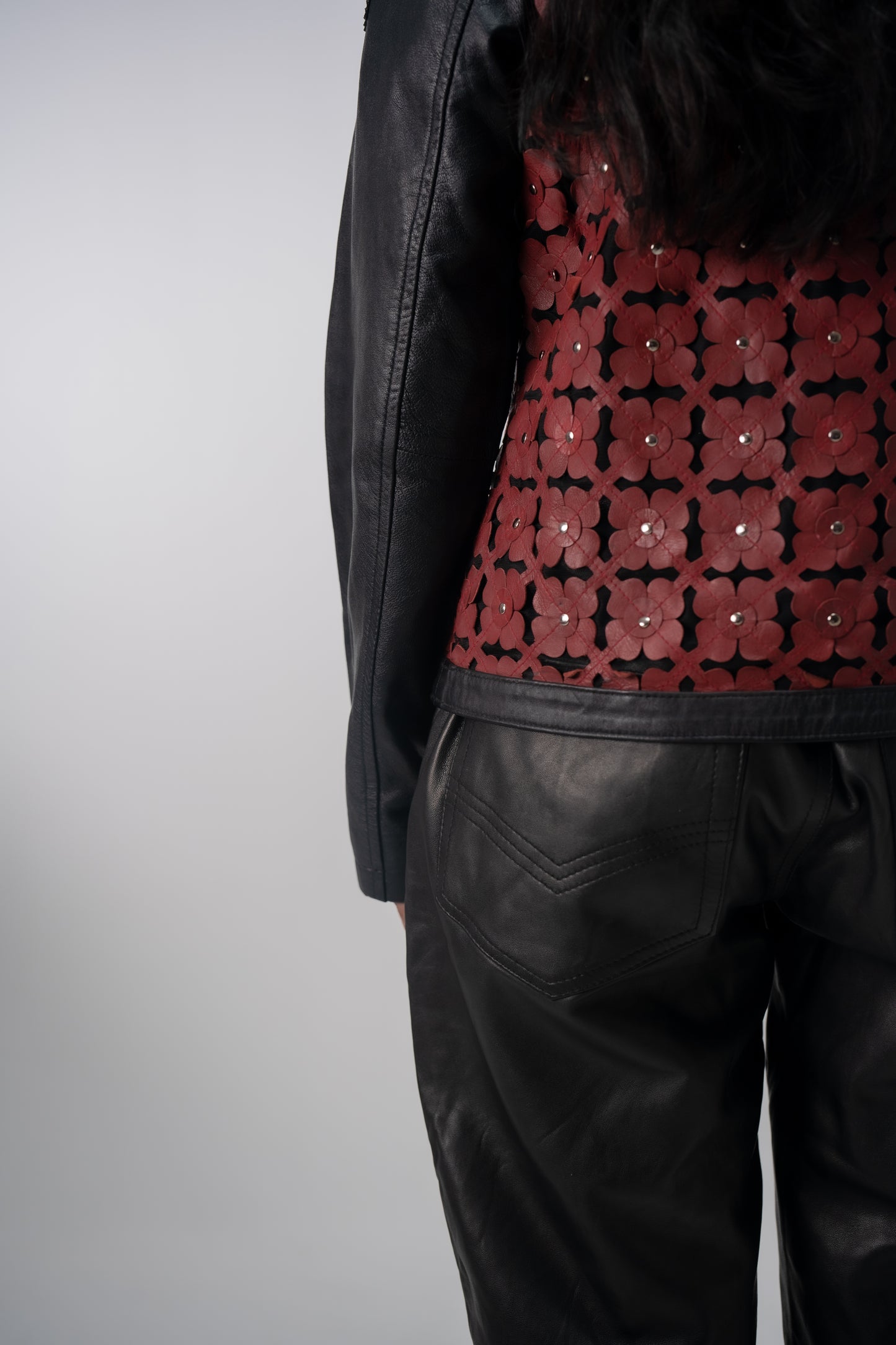 CRIMSON BLOOM LEATHER JACKET - Khoja.co