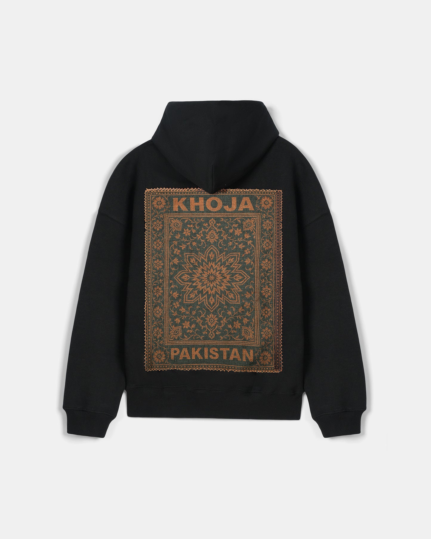 BLACK ROYAL PATTERN HOODIE - Khoja.co