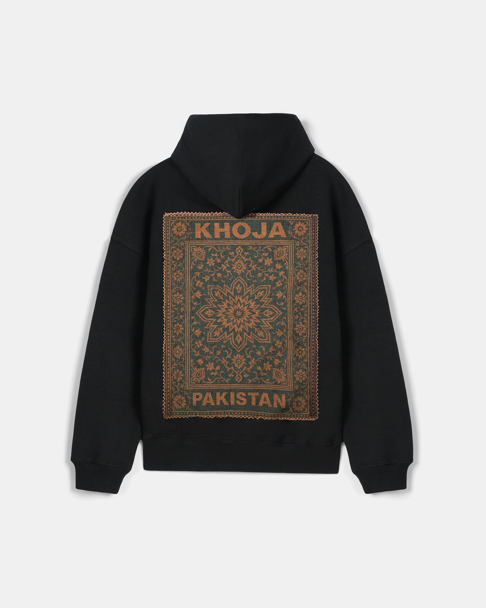 BLACK ROYAL PATTERN HOODIE - Khoja.co