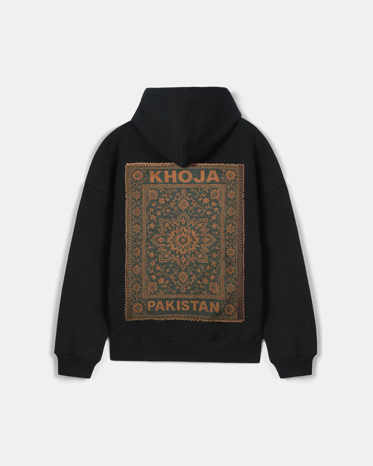 BLACK ROYAL PATTERN HOODIE - Khoja.co