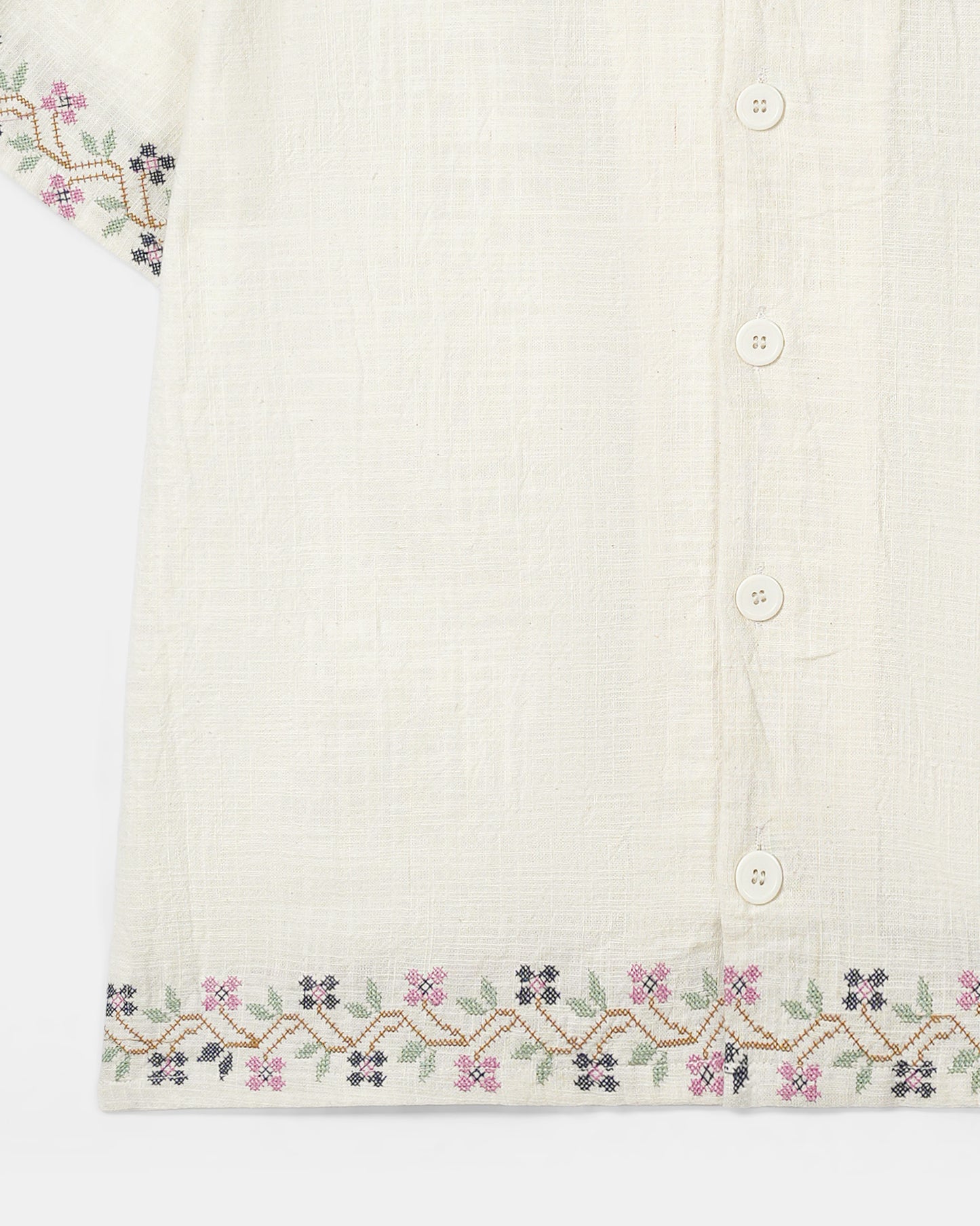 WHITE HEIRLOOM BUTTON DOWN - Khoja.co
