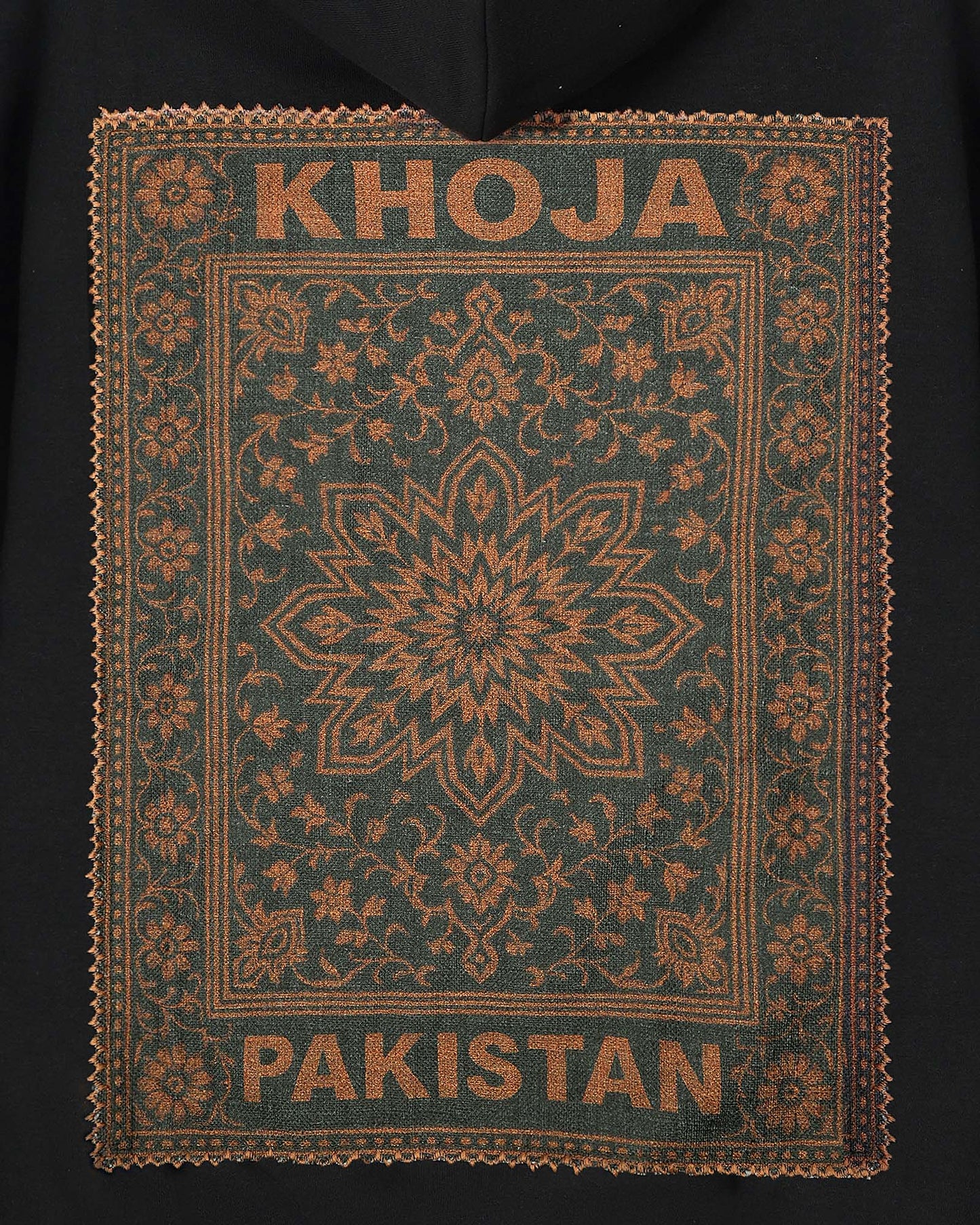 BLACK ROYAL PATTERN HOODIE - Khoja.co