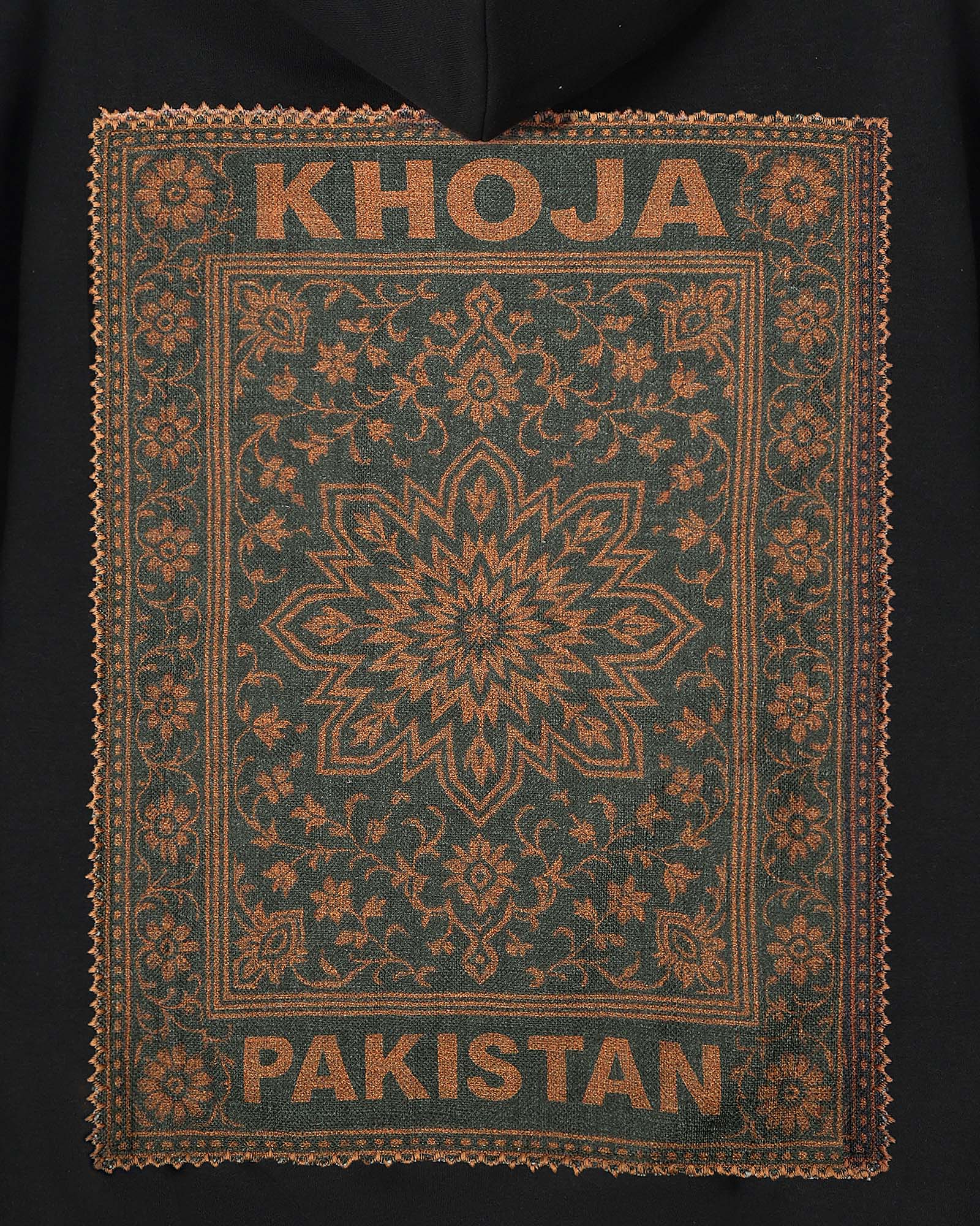 BLACK ROYAL PATTERN HOODIE - Khoja.co