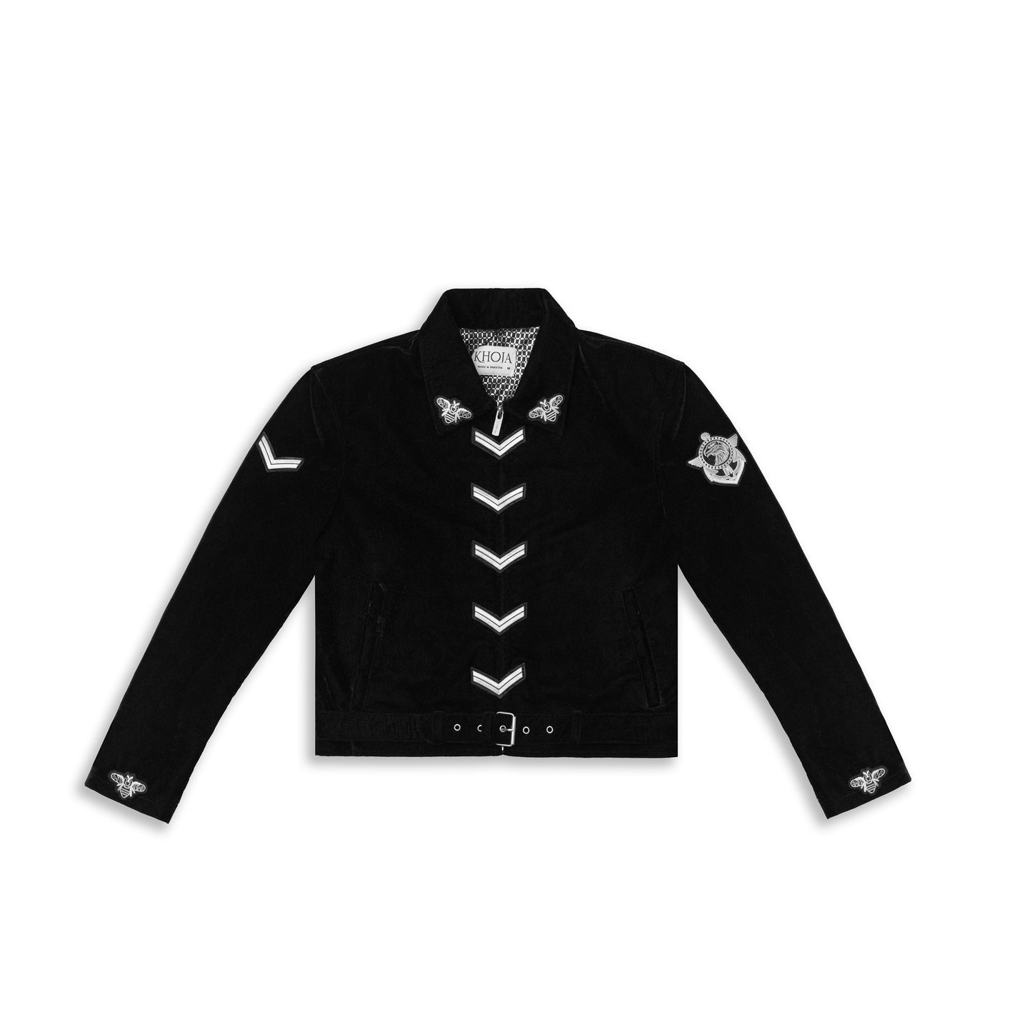 BLACK VELVET MILITARY JACKET