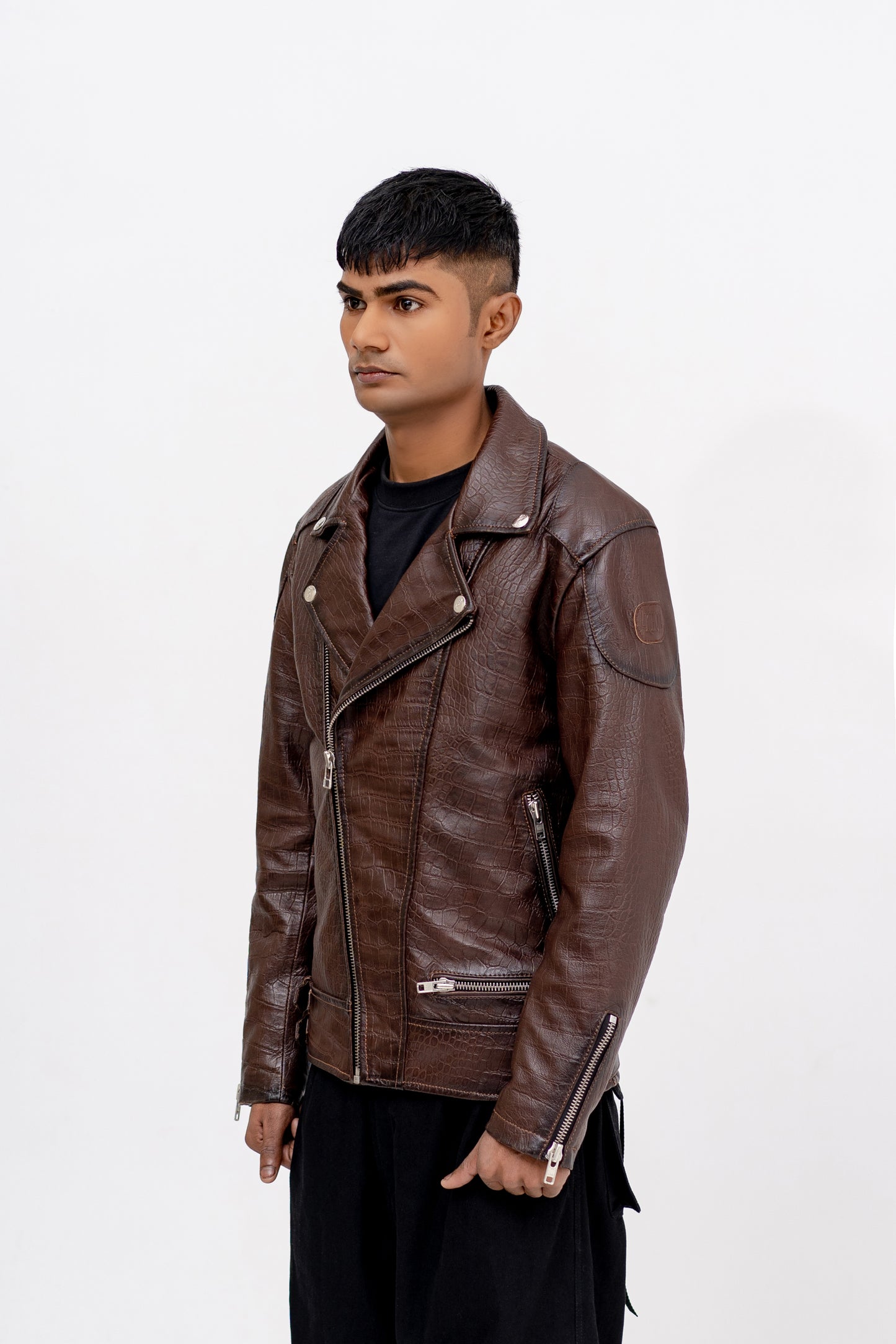 "Nocturna Edgefire" Rub Off Biker Jacket - Khoja.co