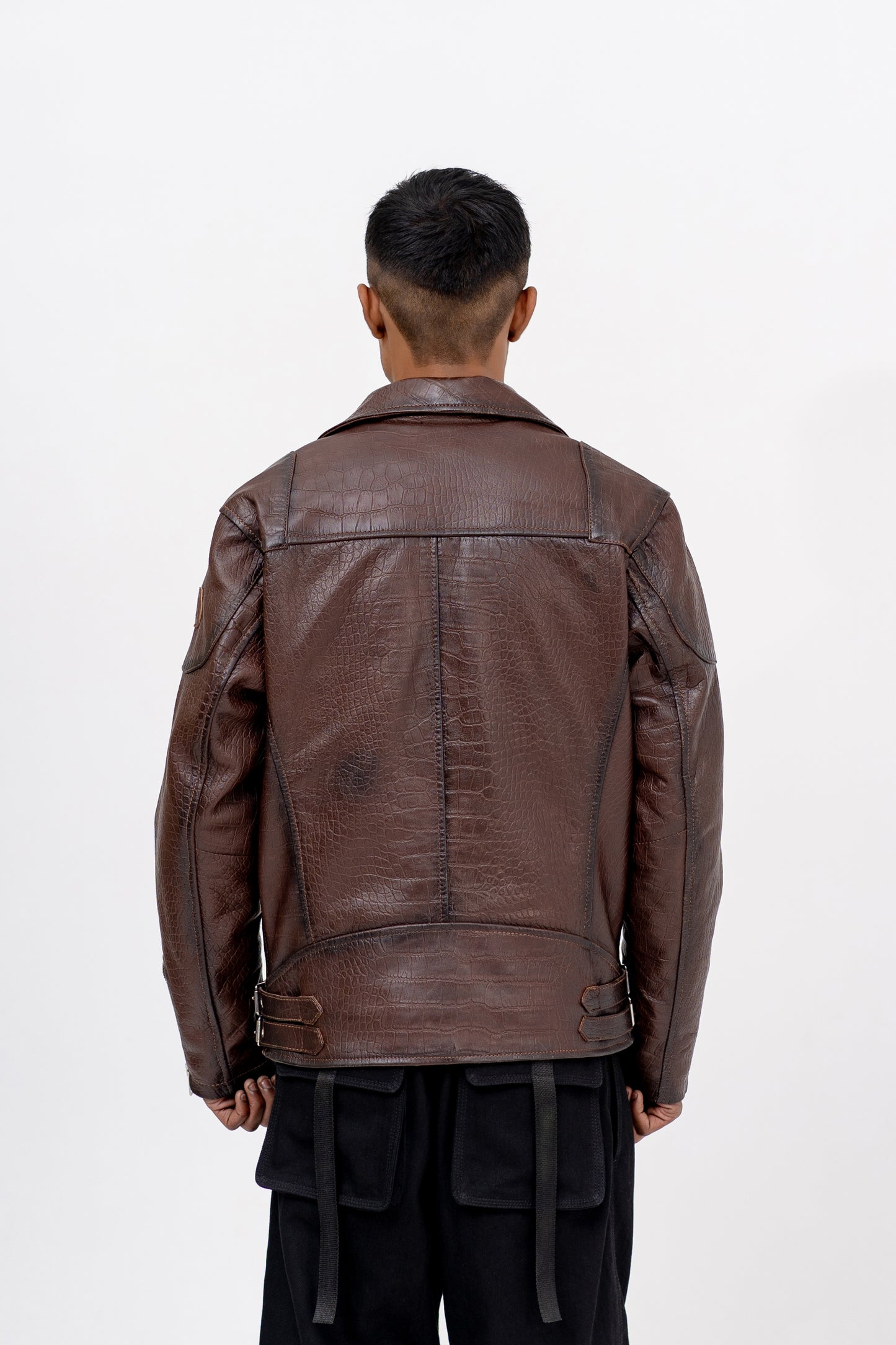 "Nocturna Edgefire" Rub Off Biker Jacket - Khoja.co