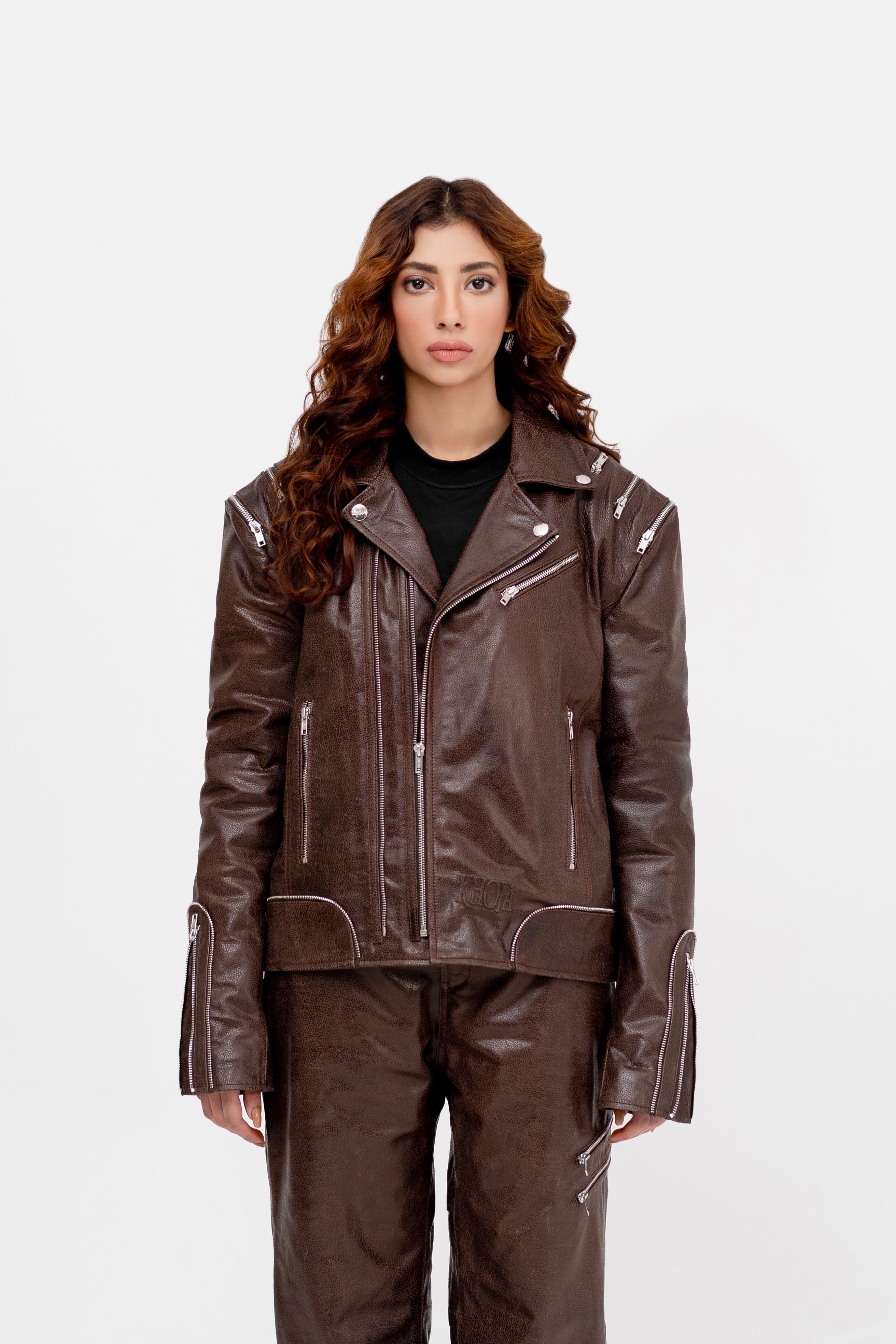 “Zippora Kaleidoscope” Kashmira Leather Jacket