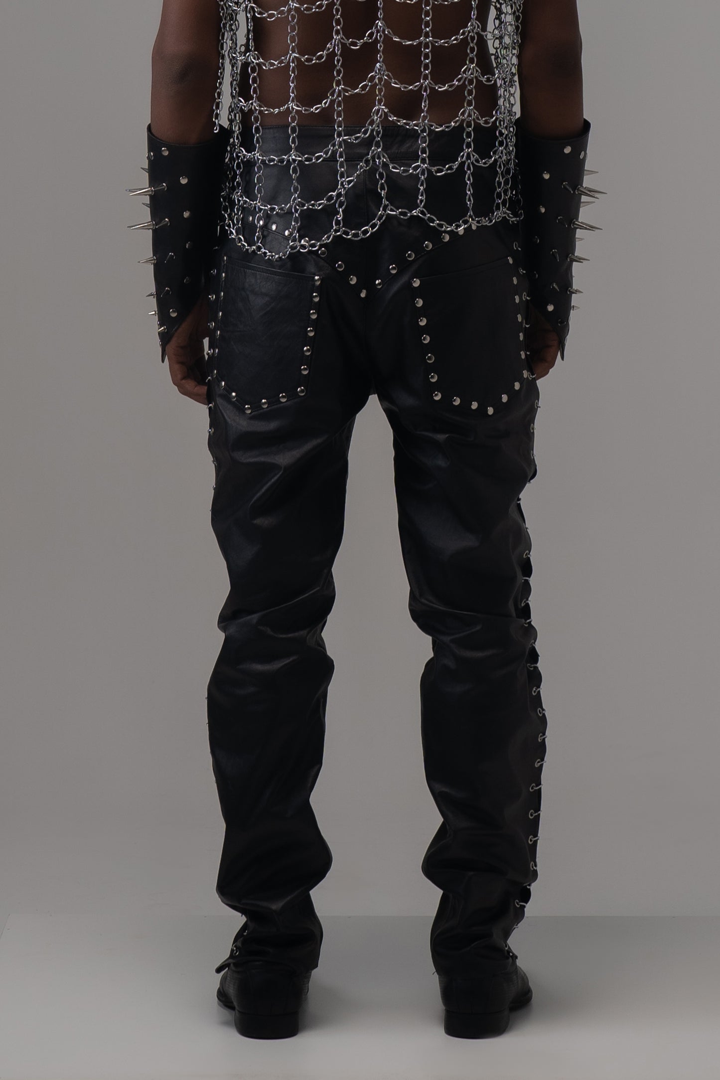 DARK GLINT LEATHER PANTS