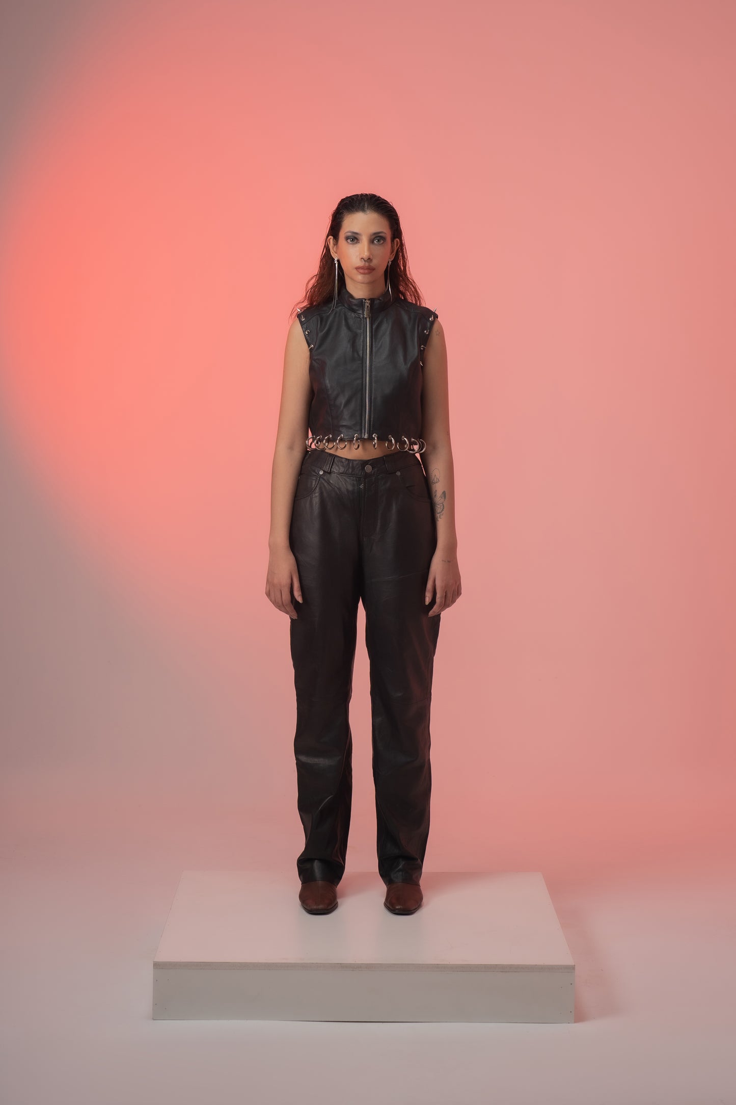 SHADOWPUNK LEATHER CROP TOP