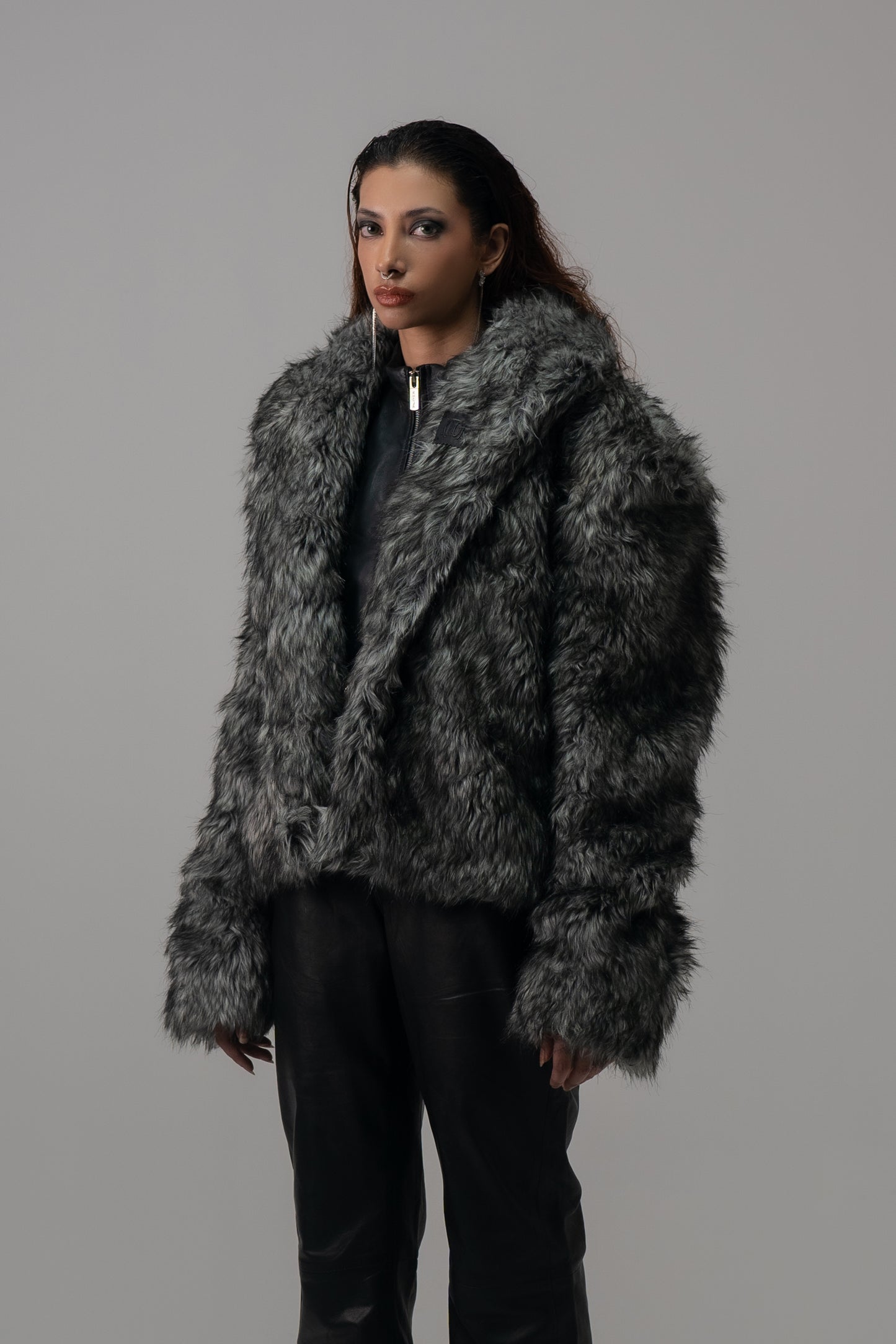 GREY LUXE FUR JACKET