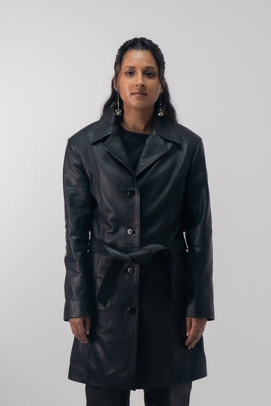 ECLIPSED LEATHER COAT