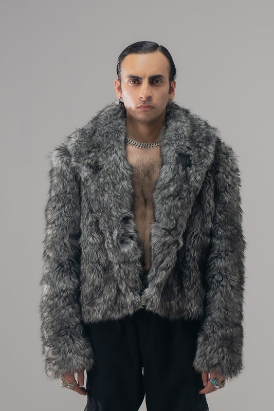 GREY LUXE FUR JACKET