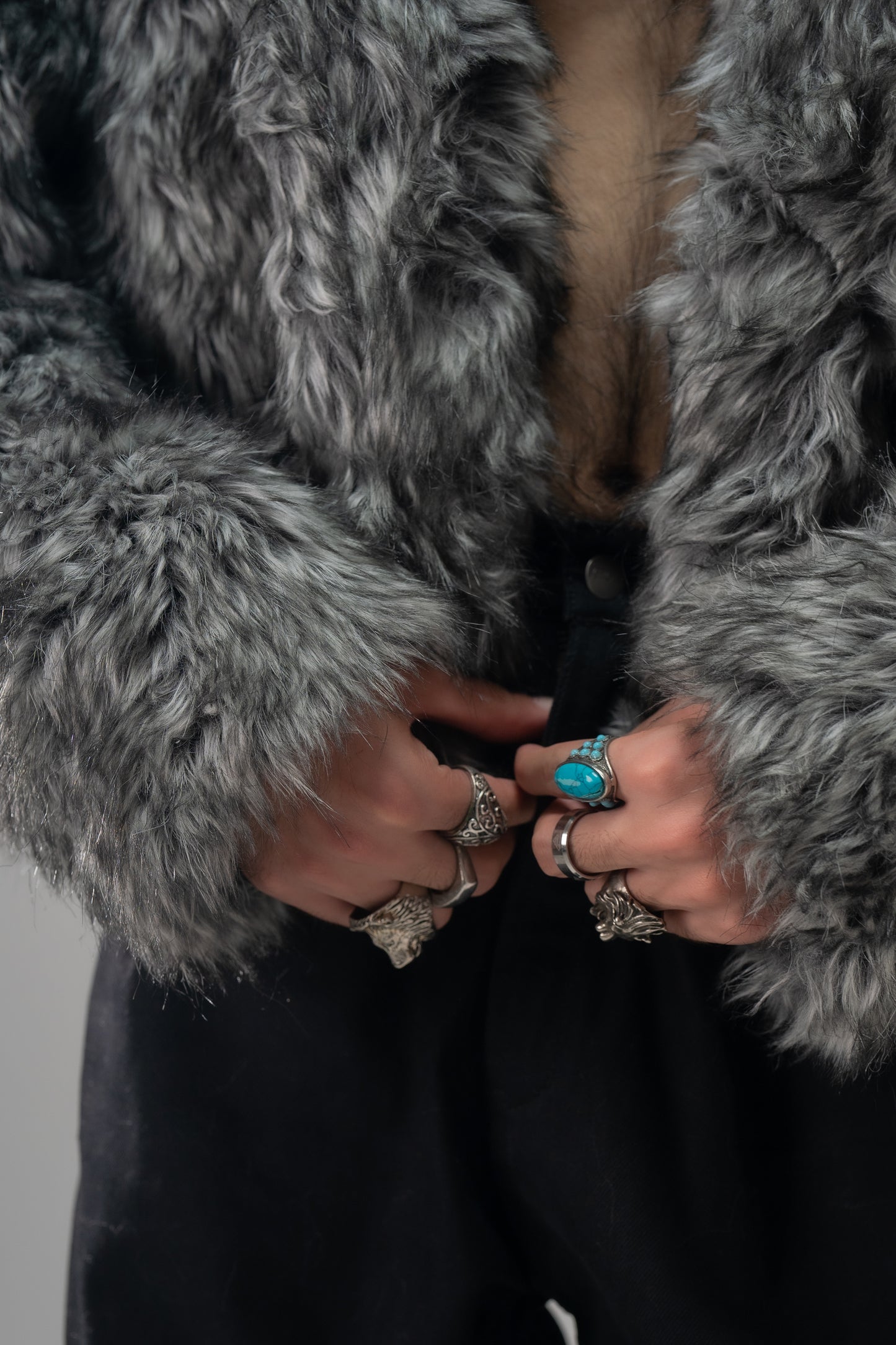 GREY LUXE FUR JACKET