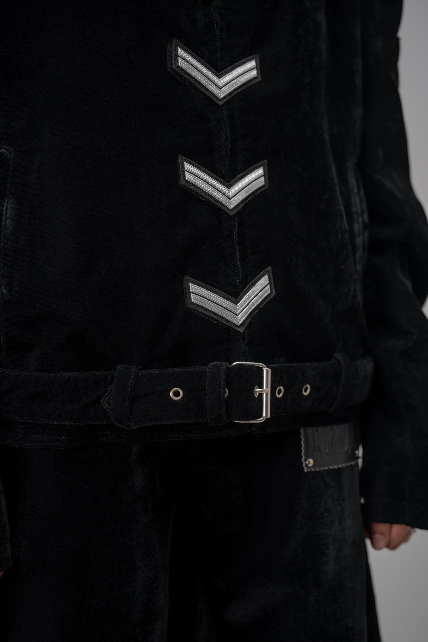 BLACK VELVET MILITARY JACKET