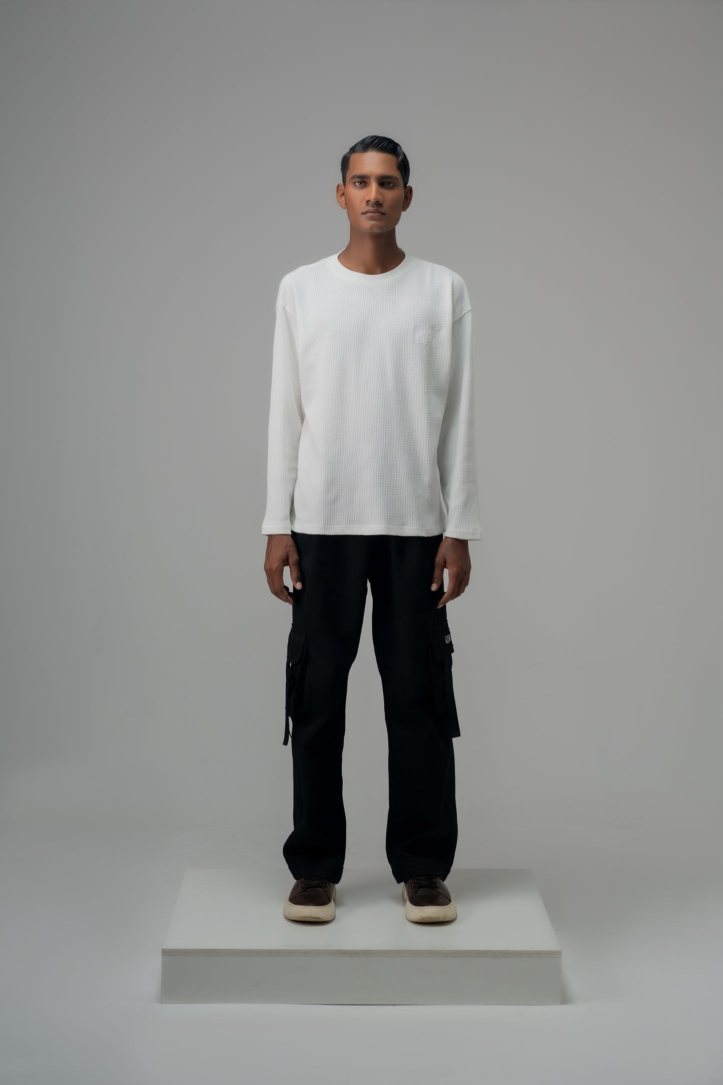 WHITE THERMAL KHOJA CREWNECK