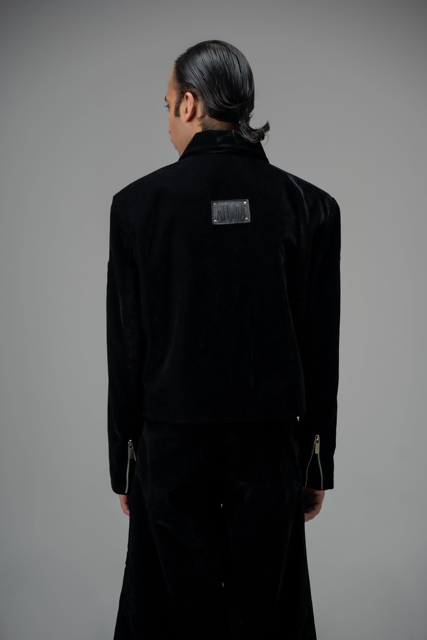 BLACK VELVET MILITARY JACKET